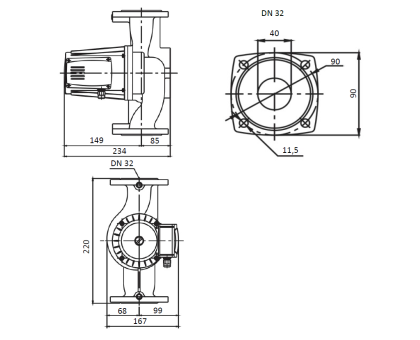 Циркуляционный насос Shinhoo Basic 32-12F