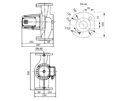 Циркуляционный насос Shinhoo Basic 40-16F