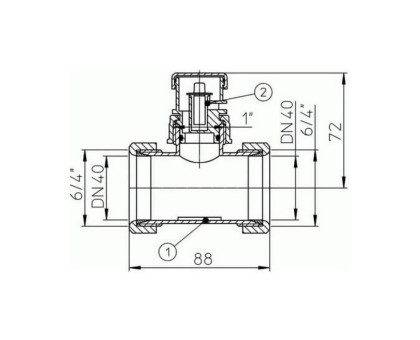 Канализационный вакуумный клапан Hutterer & Lechner с Т-образным соединением, DN 40 6/4x1"