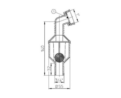 Обратный клапан Hutterer & Lechner, DN 3/4"х1"