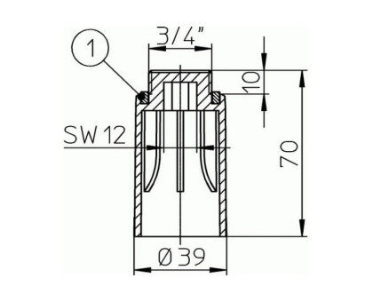 Пробка-заглушка Hutterer & Lechner синяя, R 3/4"