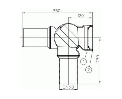 Шарнирный патрубок Hutterer & Lechner для унитаза, DN 90