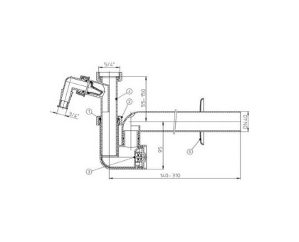 Сифон Hutterer & Lechner с поворотным шарниром, прочисткой, DN 40