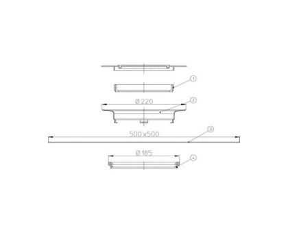 Уплотнительный комплект Hutterer & Lechner с фланцем из нерж.стали 220х155 мм, с EPDM пленкой, 500x500 мм