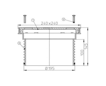 Надставной элемент Hutterer & Lechner для HL 608 с решеткой из нерж.стали, DN 195 (Россия)