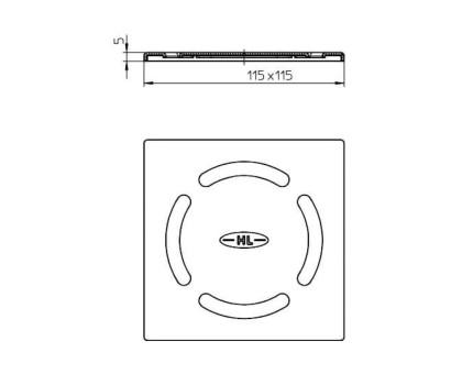 Решётка Hutterer & Lechner из нерж. стали, сливная прорезь"Круг", 115x115 мм (Россия)