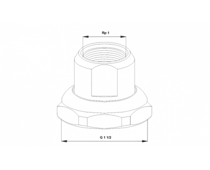 Соединение резьбовое быстроразъёмное G 1 1/2 х Rp 1 GG (к-т 2 шт) Grundfos (00525192)