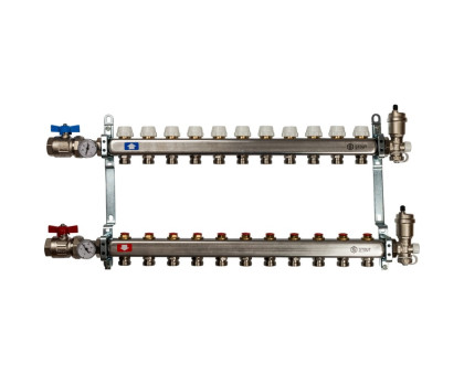Коллектор из нержавеющей стали Stout в сборе без расходомеров 11 вых. (SMS-0912-000011)